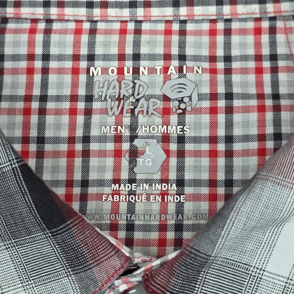 Mountain Hardwear Mens Red Plaid Western Snap Short Sleeve Shirt OM4664 Large - Picture 3 of 9